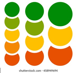 Vertical chart, graph elements, templates with 5, 4 and 3 circles.
