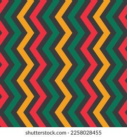 Vertical chevrons African Colors Vector repeat pattern background