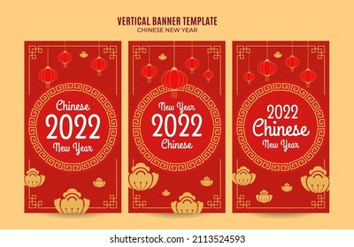 Vertical chinese new year 2022 web banner instagram story template