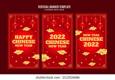 Plantilla vertical china de historia en instagram para el año nuevo 2022