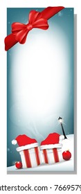 Vertical Christmas Banner with presents
