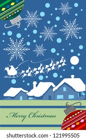 Vertical Christmas card design in purple tones. vector Illustration. No Gradients were used, very easy to edit.