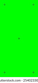 Pantalla verde de la llave de croma de Vertical con marcas de seguimiento de movimiento. Ideal para agregar VFX en videos de redes sociales. Plantilla de Vector.