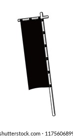 vertical classical flag (banner) illustration (black)