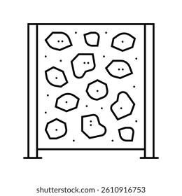 vertical climbing wall park kid play line icon vector. vertical climbing wall park kid play sign. isolated contour symbol black illustration
