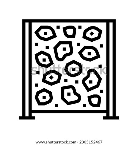 vertical climbing wall park kid play line icon vector. vertical climbing wall park kid play sign. isolated contour symbol black illustration