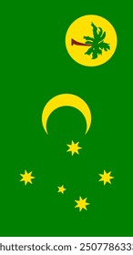 Vertical Cocos (Keeling) Islands Flag, Vertical Flag of Cocos (Keeling) Islands