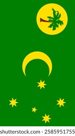 Vertical Cocos Keeling Islands Flag Vector Images