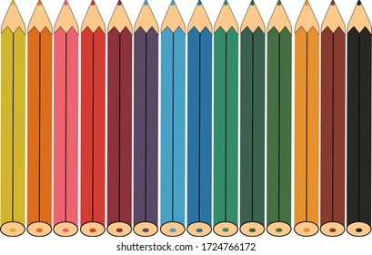 gráficos vectoriales de lápices de colores verticales