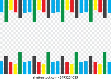 Vertical colored stripes on a transparent layer.