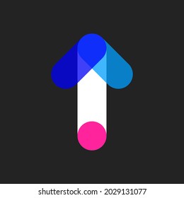 Flecha vertical colorida. Icono Aislado Para Los Medios Sociales. Ilustración del vector