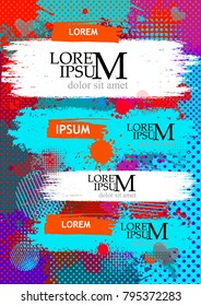Vertical colorful  background with spots of paint. Vector