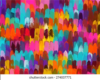 Vertical colorful brush strokes background. Vector version