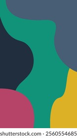 Vertical Colorful geometric background. Liquid, flow, fluid background. Fluid simple shapes composition. Modern abstract cover. Fluid colors shapes. Poster design. Eps10 vector.