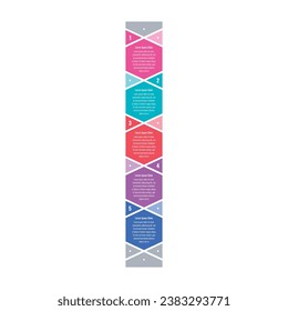vertical colorful hexagons infographic template. magazine, internet, web, magazine, annual report information template. infographic template for science, education, business. five steps infographic te