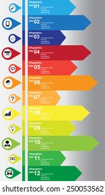 Vertical colorful infographic with business and technology icons