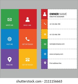 Vertical Colorful modern Business card template