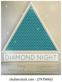 Vertical colorful mosaic music party background with place for text.