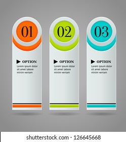 Vertical colorful options banner template. Vector illustration