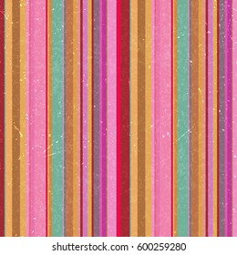 Vertical colorful stripes pattern, seamless texture background. Ideal for printing onto fabric and paper or decoration. Yellow, pink, red, beige, green colors