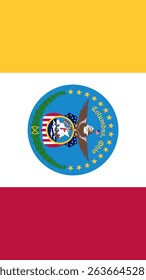 Vertical Columbus Flag, Ohio, USA