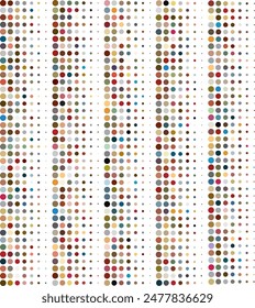 Vertical columns consisting of rows of gradually diminishing colorful dots