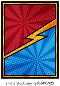 vertical comic on a vibrant pop art  background flat design vector illustration perfect for comic book designs, posters, and graphic projects