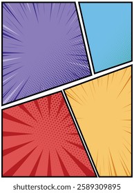 Vertical Comics Popart Blank Layout