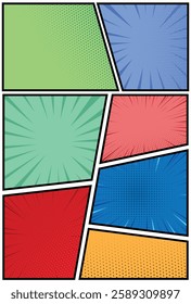 Vertical Comics Popart Blank Layout