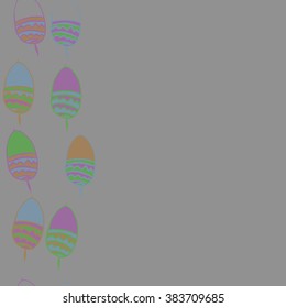Vertical composition of floral seamless pattern, doodles, acorns,zigzag,spots, hole, copy space. Hand drawn.