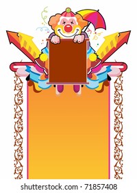vertical composition with a good clown