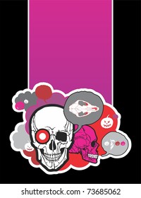 vertical composition with skull