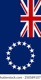 Vertical Islas Cook Bandera, Vertical Bandera de las Islas Cook 