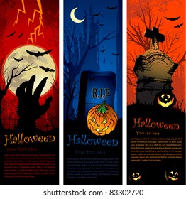 Vertical copy space halloween party invitation banners