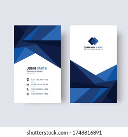 Vertical Corporate Abstract Business Card Design Vector. Modern Elegant Clean Design.