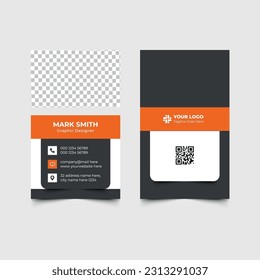 Vertical Corporate Business Card Design Template