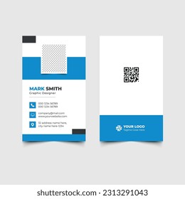 Vertical Corporate Business Card Design Template