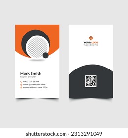 Vertical Corporate Business Card Design Template