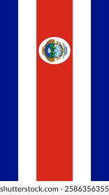 Vertical Costa Rica Flag Vector Images