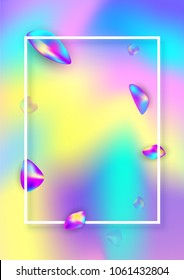 Vertical cover for graphic design. Background with holographic foil effect. Vector illustration.