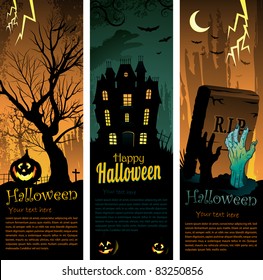 vertical creepy halloween banners