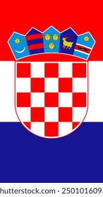 Vertical Croatia Flag, Vertical Flag of Croatia