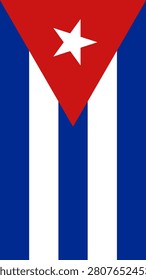 Vertical Cuba Flag Banner Vector Design Cuban Hanging Flag Clip