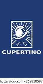 Vertical Cupertino (California) Flag, USA