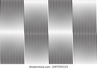 Vertical curly of regular pattern. Design lines black on white background. Design print for illustration, textile, wallpaper, background. Set 4