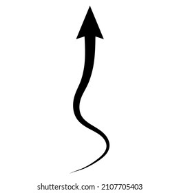 Up vertical curved directional arrow upward trend stock exchange smooth arrow indicating  increase in  level asset value