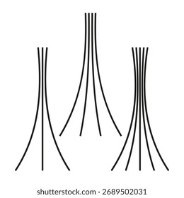 Vertical curved lines. Dynamic stroke elements. Abstract graphic Vector. Modern art illustration. EPS 10.