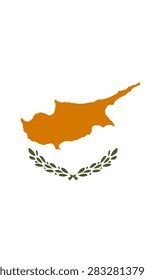 Vertical Cyprus Flag Banner Vector Design Cypriot Hanging Flag Clip