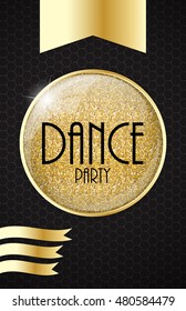 Vertical Dance Party Flyer Background with Place for Your Text. Vector Illustration. EPS10