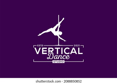Vertical dance stripper logo design inspiration